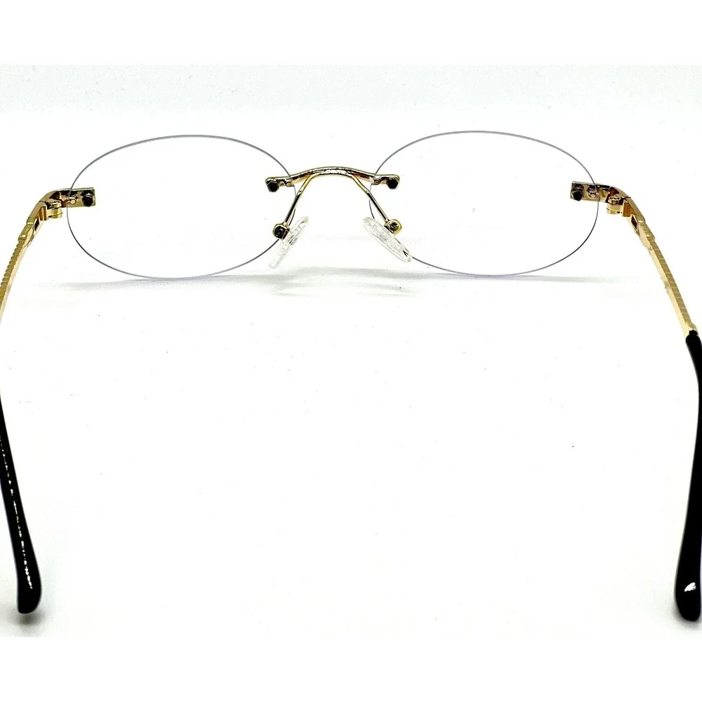 Rimless Women Glasses Gold Frame Oval Clear Lens Lightweight Eyeglasses‎ Female